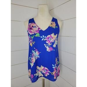 Everly small cobalt blue floral sleeveless top